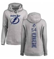 NHL Women's Adidas Tampa Bay Lightning #54 Carter Verhaeghe Ash Backer Pullover Hoodie