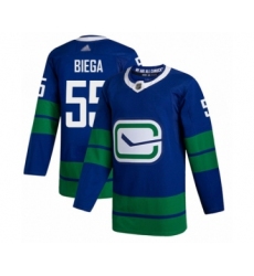 Men's Vancouver Canucks #55 Alex Biega Authentic Royal Blue Alternate Hockey Jersey