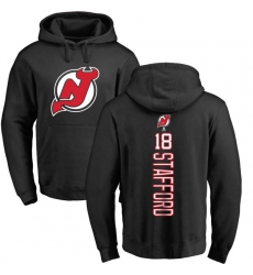 NHL Adidas New Jersey Devils #18 Drew Stafford Black Backer Pullover Hoodie