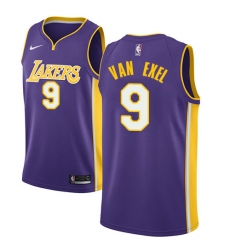 Men's Nike Los Angeles Lakers #9 Nick Van Exel Swingman Purple NBA Jersey - Statement Edition