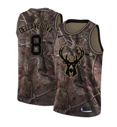 Men's Nike Milwaukee Bucks #8 Matthew Dellavedova Swingman Camo Realtree Collection NBA Jersey