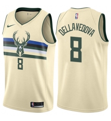 Youth Nike Milwaukee Bucks #8 Matthew Dellavedova Swingman Cream NBA Jersey - City Edition