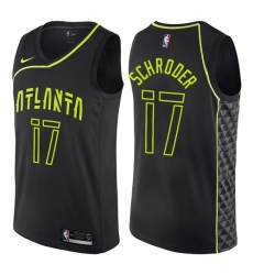 Men's Nike Atlanta Hawks #17 Dennis Schroder Authentic Black NBA Jersey - City Edition
