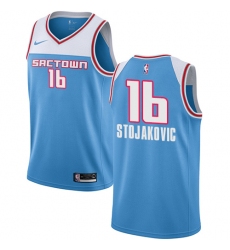 Women's Nike Sacramento Kings #16 Peja Stojakovic Swingman Blue NBA Jersey - 2018 19 City Edition