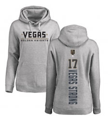 NHL Women's Adidas Vegas Golden Knights #17 Vegas Strong Gray Backer Pullover Hoodie