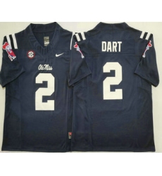 Men's Ole Miss Rebels #2 Jaxson Dart Navy Blue 2025 FUSE College Football Jersey