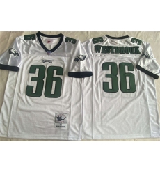 Men's Philadelphia Eagles #36 Brian Westbrook White Throwback Stitched Football Jersey