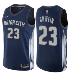 Men's Nike Detroit Pistons #23 Blake Griffin Authentic Navy Blue NBA Jersey - City Edition