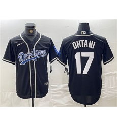 Men's Brooklyn Dodgers #17 Shohei Ohtani Black Cool Base With Stitched Baseball Jersey