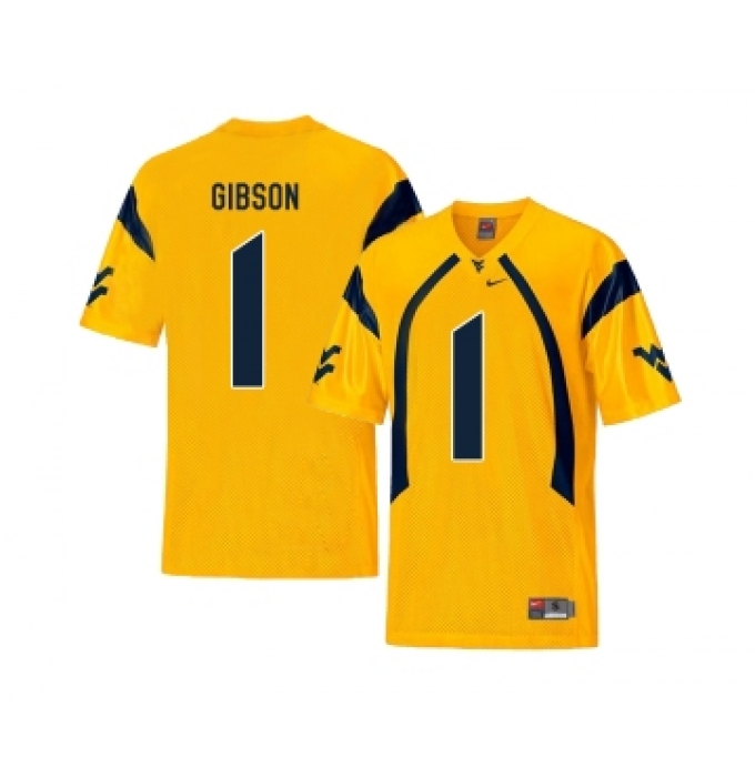 West Virginia Mountaineers 1 Shelton Gibson Gold College Football Jersey