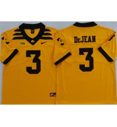Men's Iowa Hawkeyes #3 Cooper DeJean Yellow 2025 Stitched Jersey