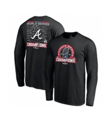 Men's Atlanta Braves 2021 Black World Series Champions Signature Roster Long Sleeve T-Shirt