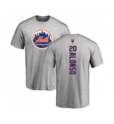Baseball New York Mets #20 Pete Alonso Ash Backer T-Shirt