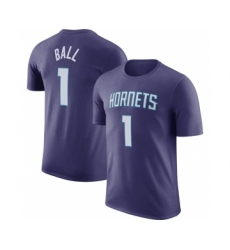 Men's Charlotte Hornets #1 LaMelo Ball Purple 2022-23 Statement Edition Name & Number T-Shirt