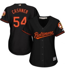 Women's Majestic Baltimore Orioles #54 Andrew Cashner Replica Black Alternate Cool Base MLB Jersey