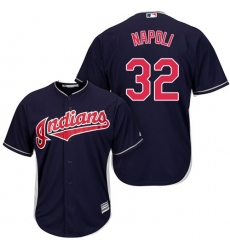 Youth Majestic Cleveland Indians #32 Mike Napoli Replica Navy Blue Alternate 1 Cool Base MLB Jersey