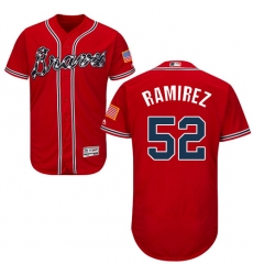 Men's Majestic Atlanta Braves #52 Jose Ramirez Red Alternate Flex Base Authentic Collection MLB Jersey