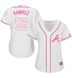 Women's Majestic Atlanta Braves #52 Jose Ramirez Replica White Fashion Cool Base MLB Jersey