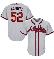 Youth Majestic Atlanta Braves #52 Jose Ramirez Authentic Grey Road Cool Base MLB Jersey
