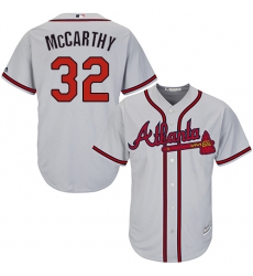 Youth Majestic Atlanta Braves #32 Brandon McCarthy Replica Grey Road Cool Base MLB Jersey