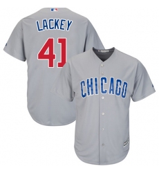 Youth Majestic Chicago Cubs #41 Steve Cishek Replica Grey Road Cool Base MLB Jersey