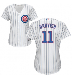 Women's Majestic Chicago Cubs #11 Yu Darvish Authentic White Home Cool Base MLB Jersey