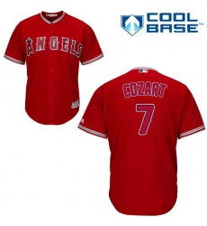Youth Majestic Los Angeles Angels of Anaheim #7 Zack Cozart Authentic Red Alternate Cool Base MLB Jersey