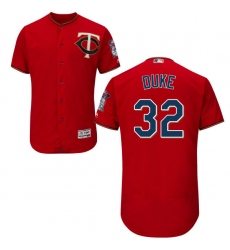 Men's Majestic Minnesota Twins #32 Zach Duke Scarlet Alternate Flex Base Authentic Collection MLB Jersey