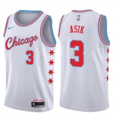 Youth Nike Chicago Bulls #3 Omer Asik Swingman White NBA Jersey - City Edition