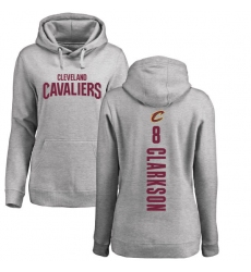 NBA Women's Nike Cleveland Cavaliers #8 Jordan Clarkson Ash Backer Pullover Hoodie