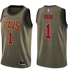 Men's Nike Cleveland Cavaliers #1 Rodney Hood Swingman Green Salute to Service NBA Jersey