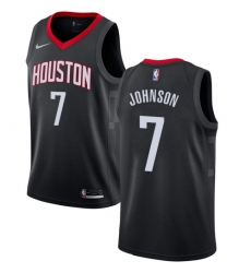 Men's Nike Houston Rockets #7 Joe Johnson Authentic Black NBA Jersey Statement Edition