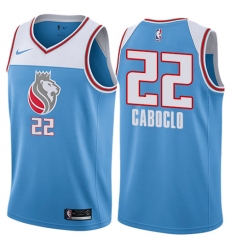 Men's Nike Sacramento Kings #22 Bruno Caboclo Authentic Blue NBA Jersey - City Edition