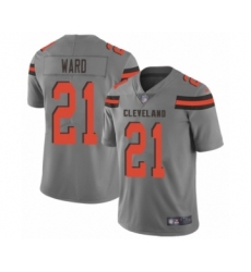 Men's Cleveland Browns #21 Denzel Ward Limited Gray Inverted Legend Football Jersey