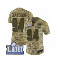 Women's Nike New England Patriots #94 Adrian Clayborn Limited Camo 2018 Salute to Service Super Bowl LIII Bound NFL Jersey