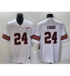 Men's Cleveland Browns #24 Nick Chubb 1946 White FUSE Vapor Stitched Nike Limited Jersey