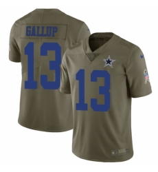 Men's Nike Dallas Cowboys #13 Michael Gallup Limited Olive 2017 Salute to Service NFL Jersey