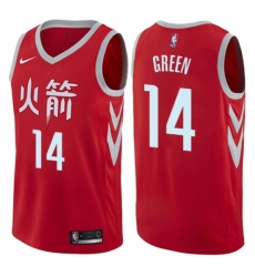Men's Nike Houston Rockets #14 Gerald Green Authentic Red NBA Jersey - City Edition