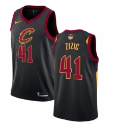 Men's Nike Cleveland Cavaliers #41 Ante Zizic Authentic Black 2018 NBA Finals Bound NBA Jersey Statement Edition