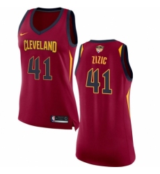 Women's Nike Cleveland Cavaliers #41 Ante Zizic Swingman Maroon 2018 NBA Finals Bound NBA Jersey - Icon Edition