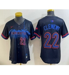 Women's Toronto Blue Jays #22 Ernie Clement Black City Limited Jersey