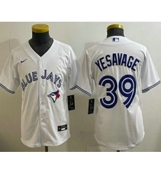 Youth Toronto Blue Jays #39 Trey Yesavage White Cool Base Jersey