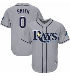 Youth Majestic Tampa Bay Rays #0 Mallex Smith Replica Grey Road Cool Base MLB Jersey