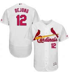 Men's Majestic St. Louis Cardinals #12 Paul DeJong White Home Flex Base Authentic Collection MLB Jersey