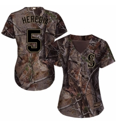 Women's Majestic Seattle Mariners #5 Guillermo Heredia Authentic Camo Realtree Collection Flex Base MLB Jersey