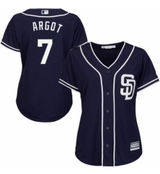 Women's Majestic San Diego Padres #7 Manuel Margot Replica Navy Blue Alternate 1 Cool Base MLB Jersey