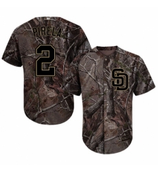 Men's Majestic San Diego Padres #2 Jose Pirela Authentic Camo Realtree Collection Flex Base MLB Jersey