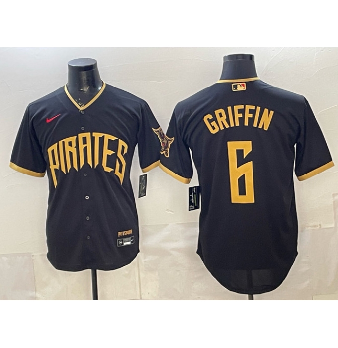 Men's Pittsburgh Pirates #6 Konnor Griffin Black 2026 City Connect Stadium Stitched Baseball Jersey
