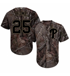 Youth Majestic Philadelphia Phillies #25 Jim Thome Authentic Camo Realtree Collection Flex Base MLB Jersey