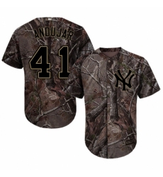 Men's Majestic New York Yankees #41 Miguel Andujar Authentic Camo Realtree Collection Flex Base MLB Jersey